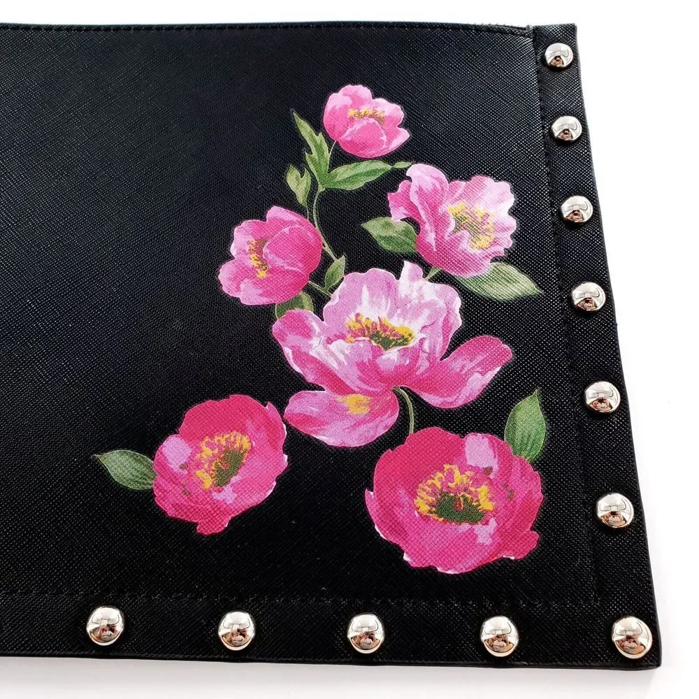 White House Black Market Floral Studded Pouch Bag Clutch Purse Brand New w/ Tag